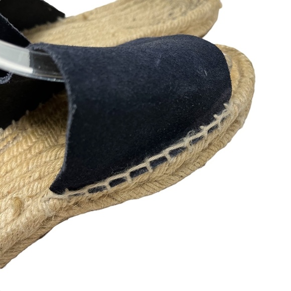 J CREW Genuine Leather Blue Suede Slides Espadrilles Flats Sandals Shoes sz 5 - Picture 12 of 16